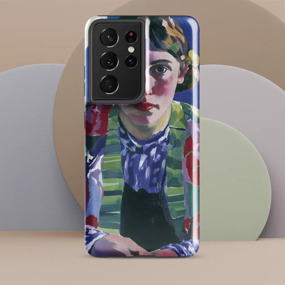 Vibrant Gaze: A Modernist Portrait