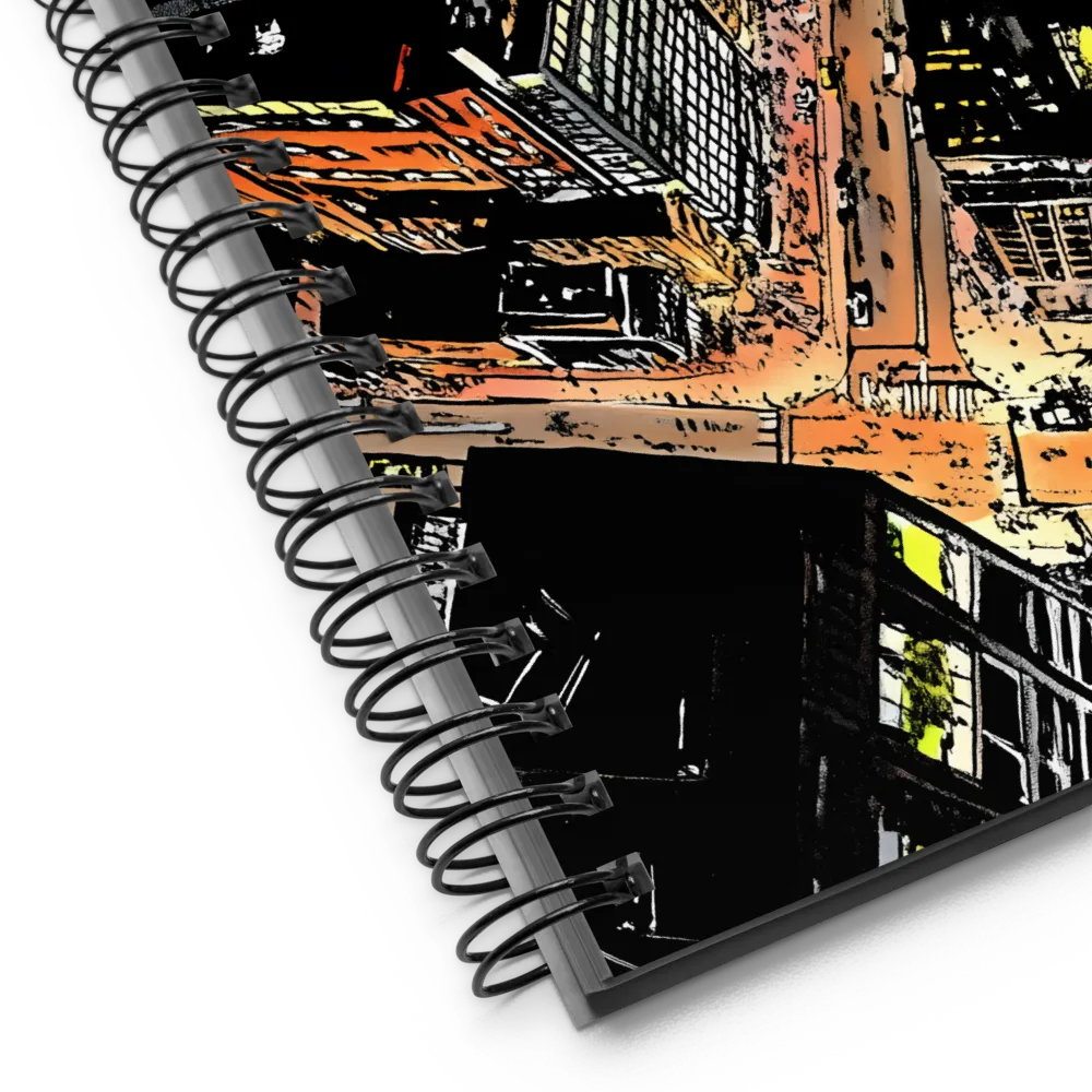 Urban Nightscape: A Bird's-eye View | Spiral Notebook