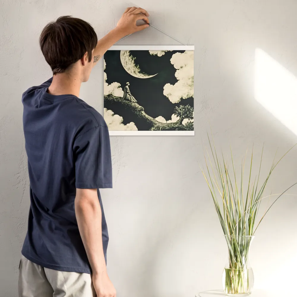 Whispers of the Moon | Poster With White Wood Hanger | 16″×16″
