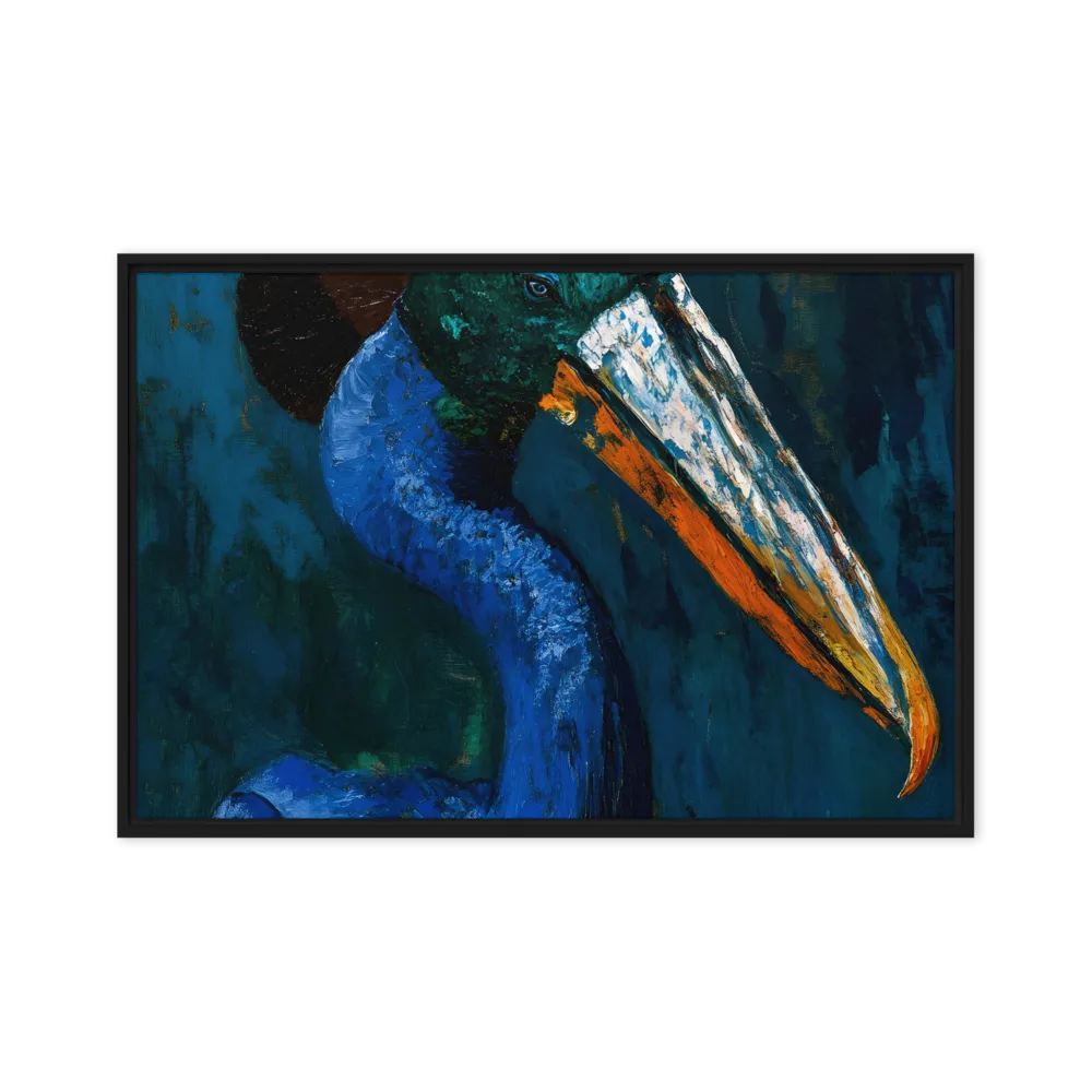 Majestic Absurdity: The Hat-Wearing Bird | Canvas with Black Frame | 24″×36″