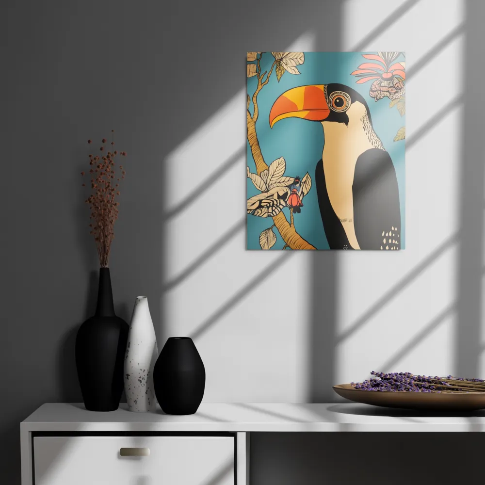 Tropical Majesty: The Toucan at Rest | Metal Print | 16″×20″