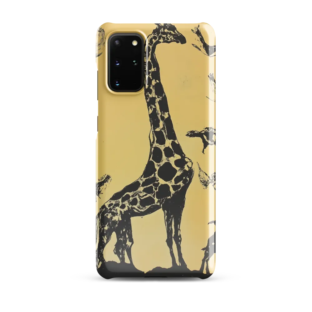 Whimsical Harmony of Giraffe and Birds
