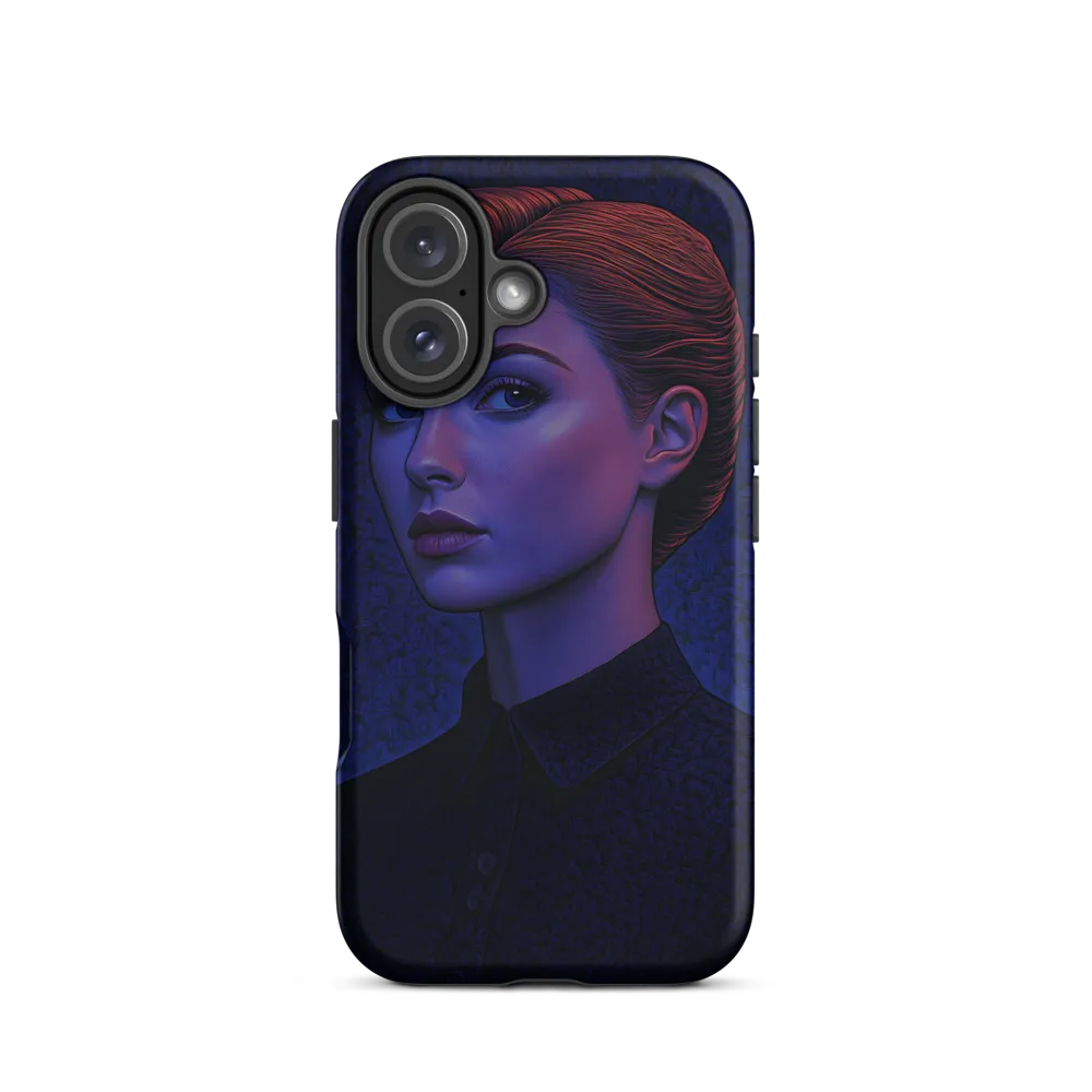 Ethereal Portrait in Blue and Red | Phone Case