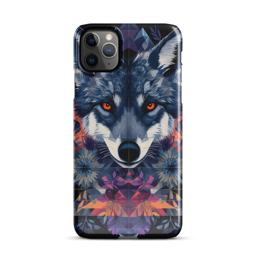 Mystical Wolf Amidst Floral Geometry | Phone Case |  11 Pro Max | Snap Case | Glossy