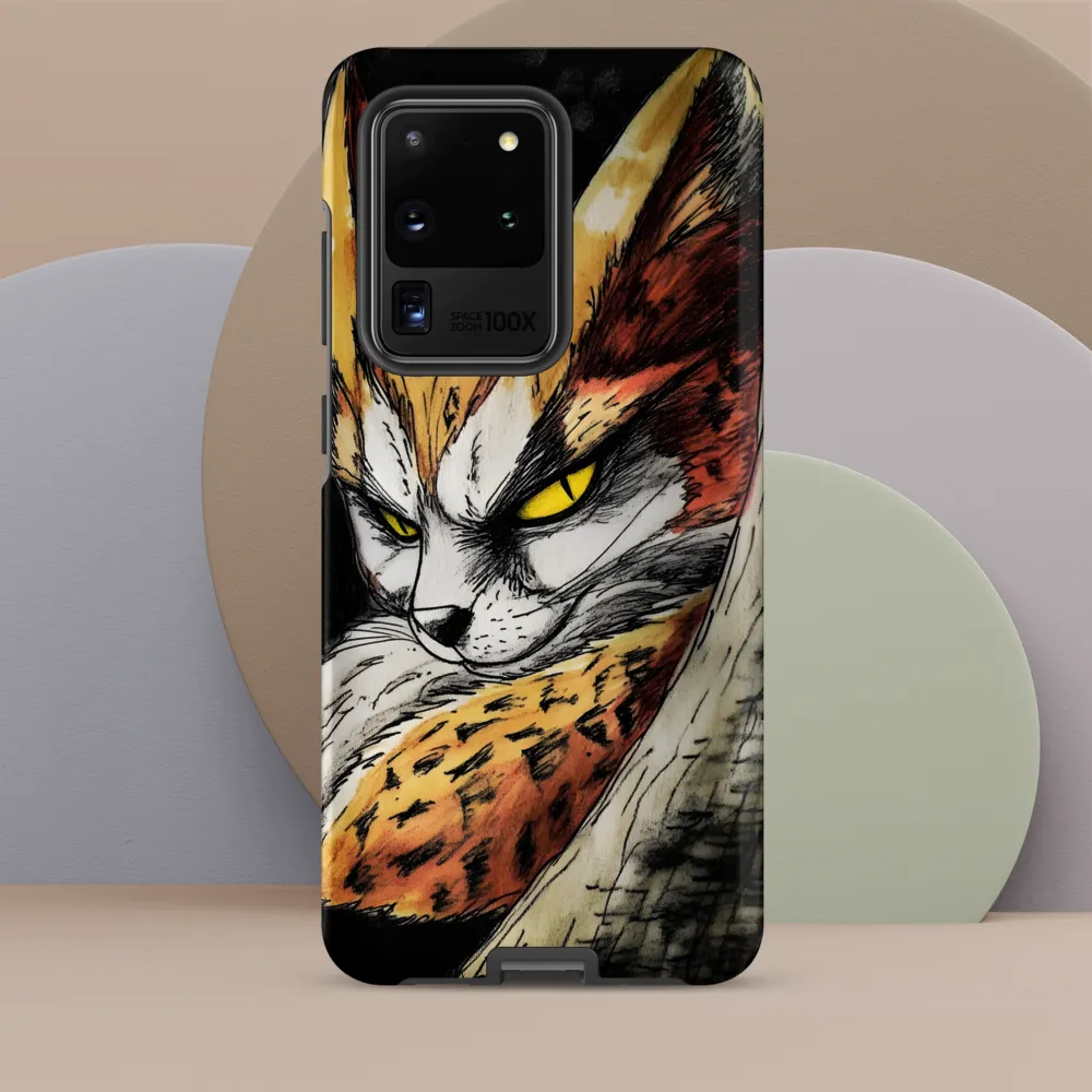 Fierce Gaze of the Wild Cat | Phone Case |  S20 Ultra | Tough Case | Matte
