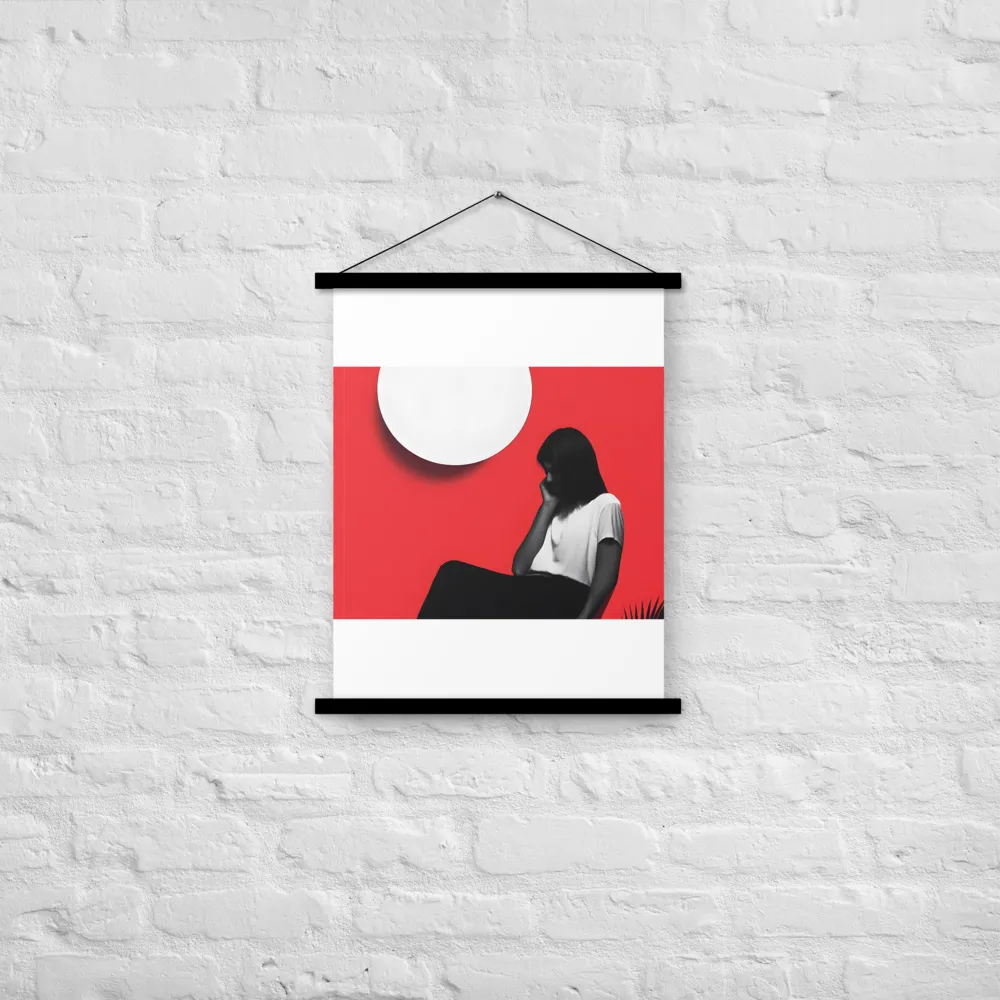 Contemplation in Red | Poster With Black Wood Hanger | 18″×24″