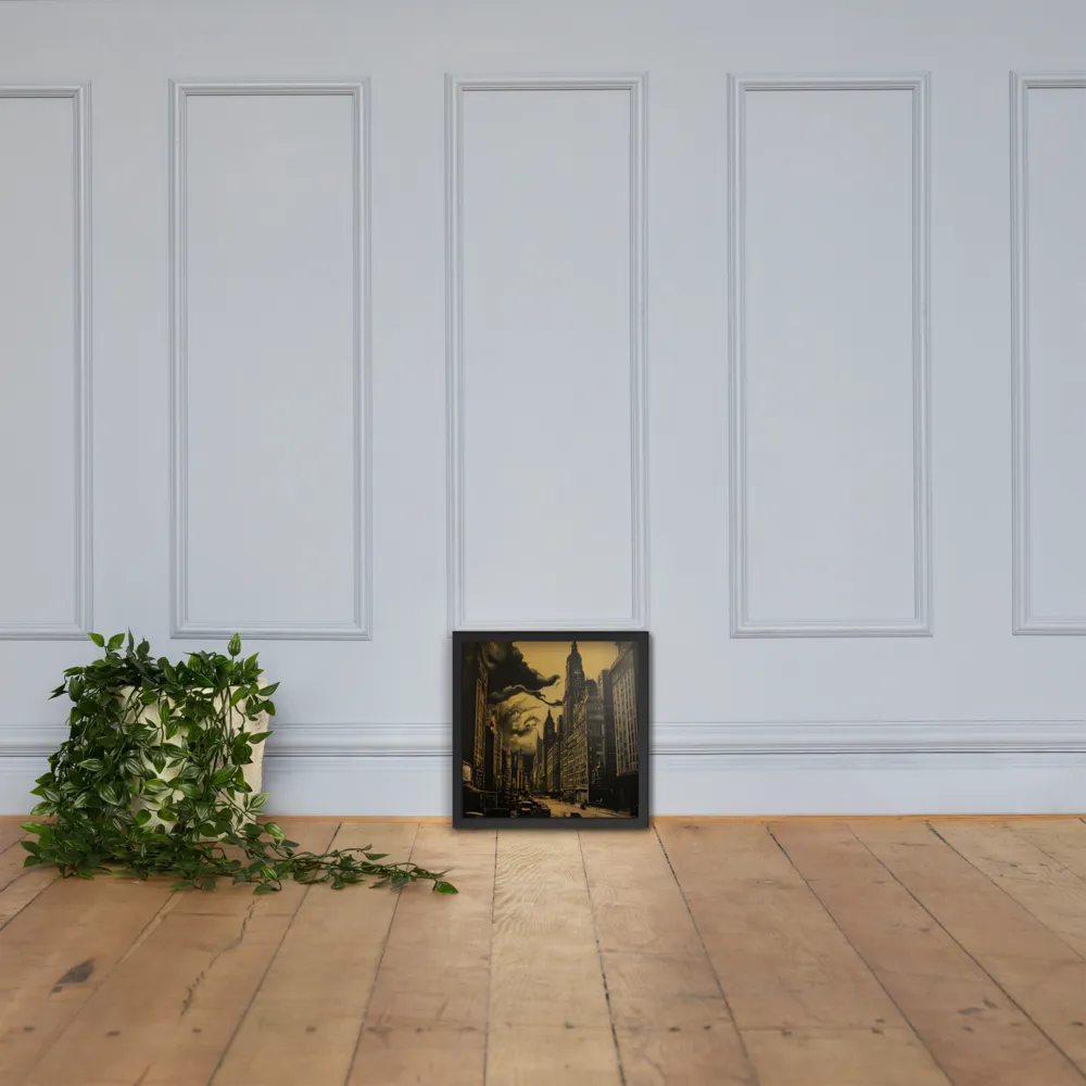 Echoes of a Forgotten Skyline | Poster with Black Frame | 14″×14″