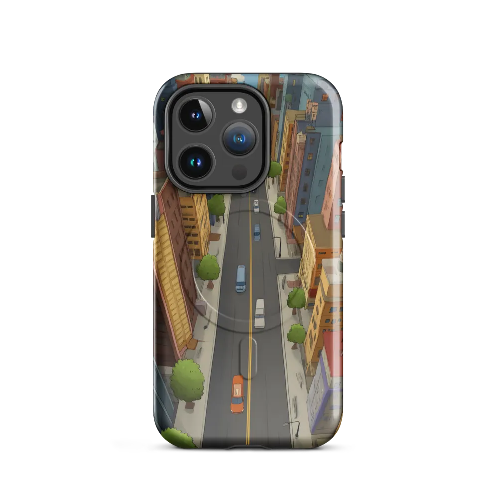 Aerial Whimsy: A Colorful Cityscape | Phone Case |  14 Pro | MagSafe® Tough Case | Glossy