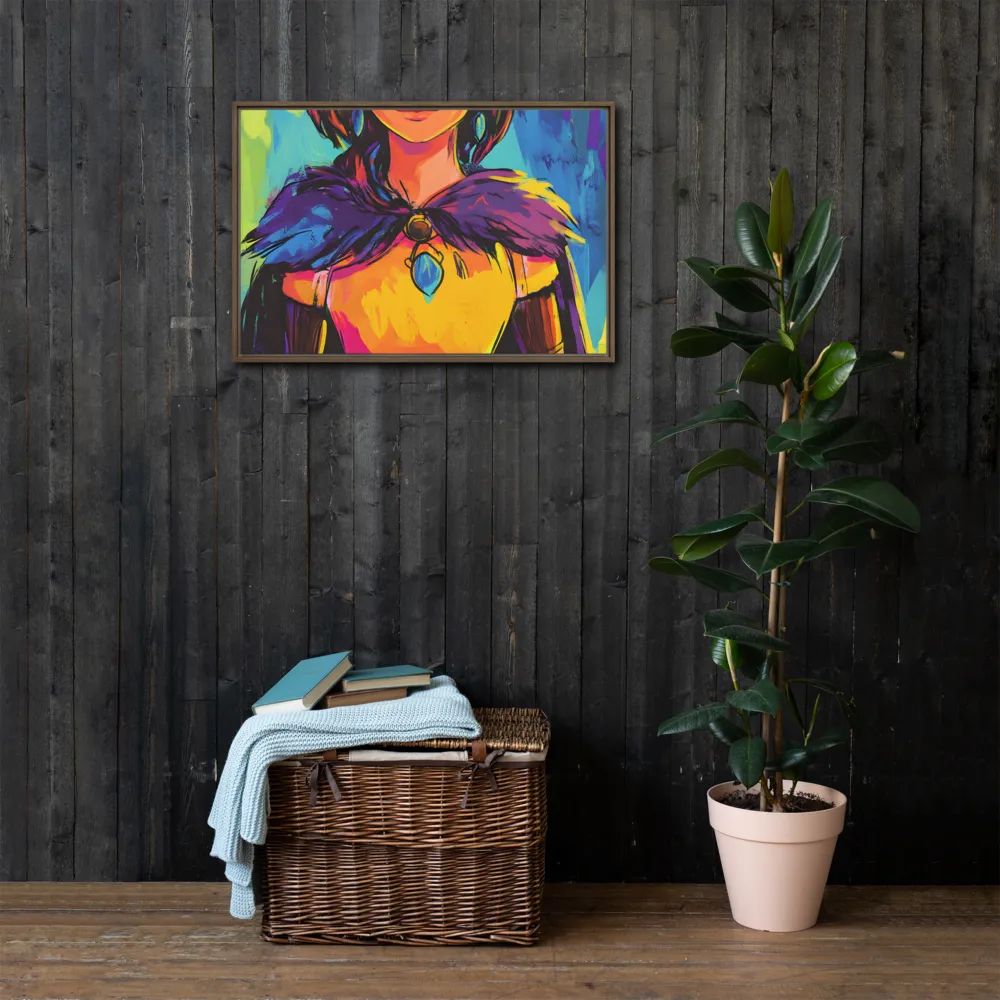 Guardian of Colors | Canvas with Brown Frame | 20″×30″