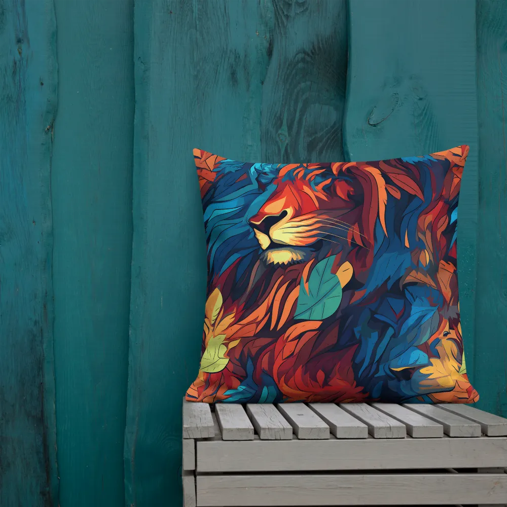 Harmony of Strength: The Lion and Nature | Pillow | 22″×22″