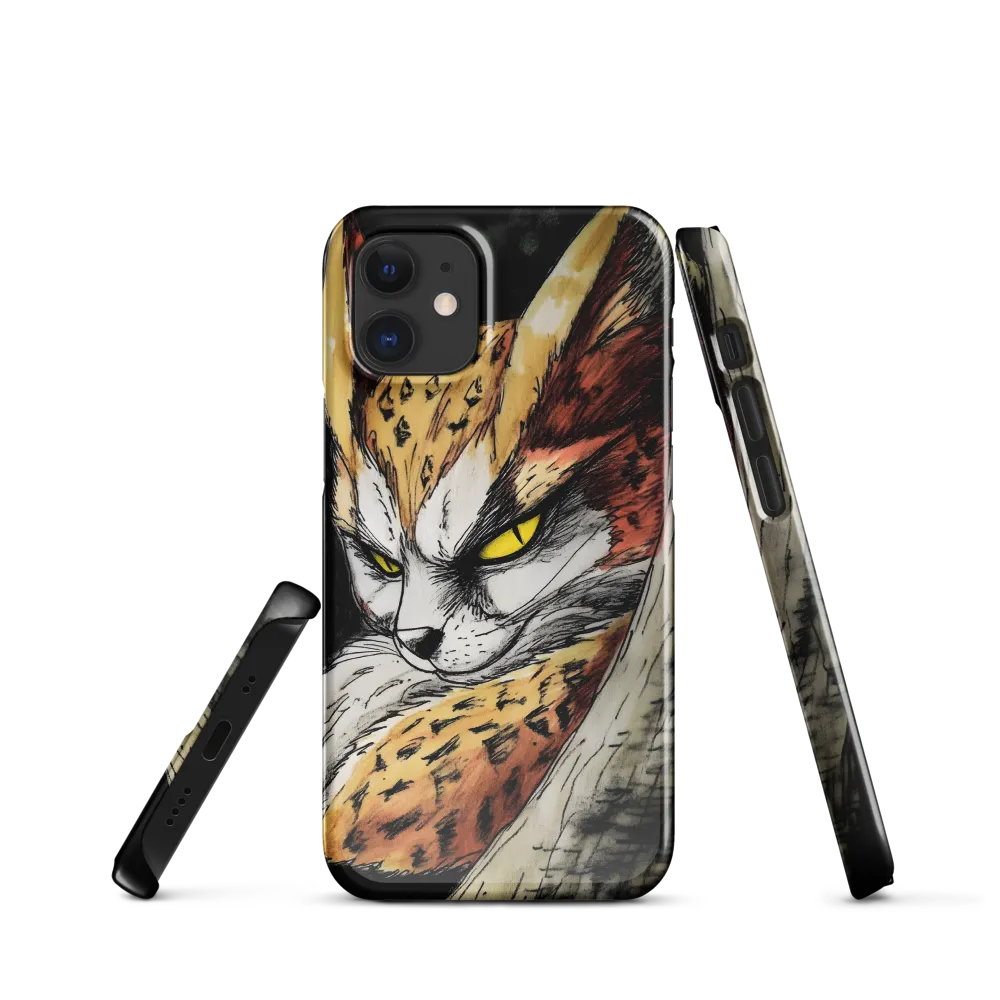 Fierce Gaze of the Wild Cat | Phone Case |  12 Mini | Snap Case | Glossy