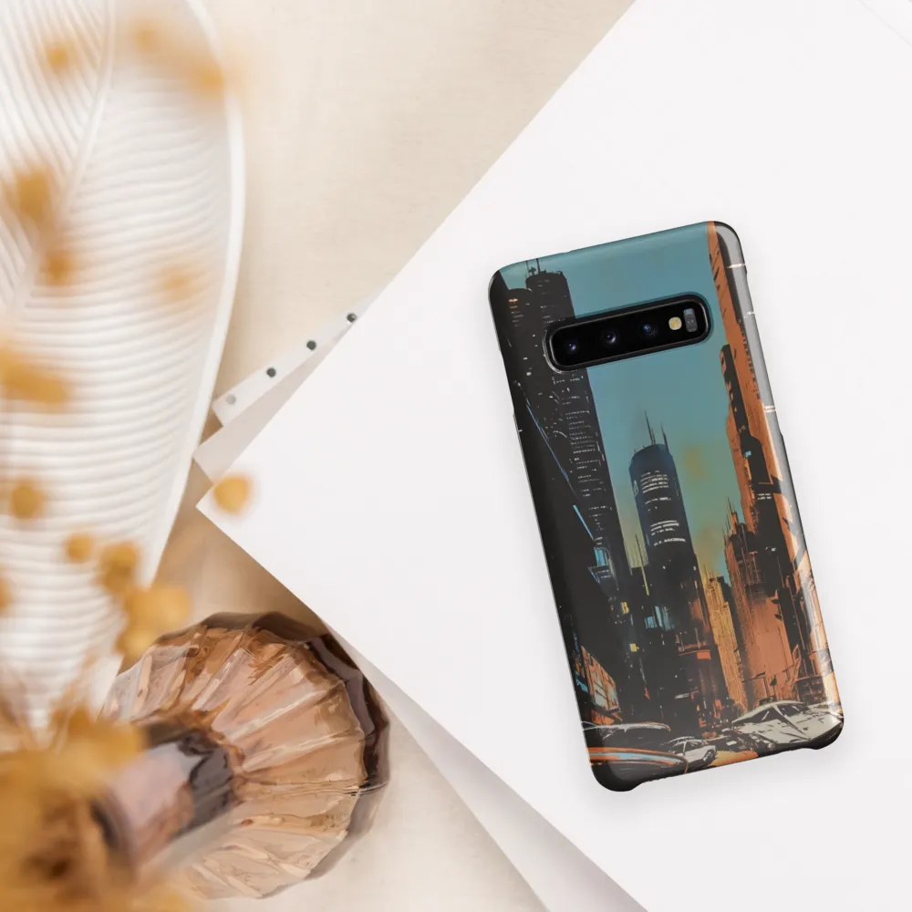 Futuristic Cityscape in Blue and Orange