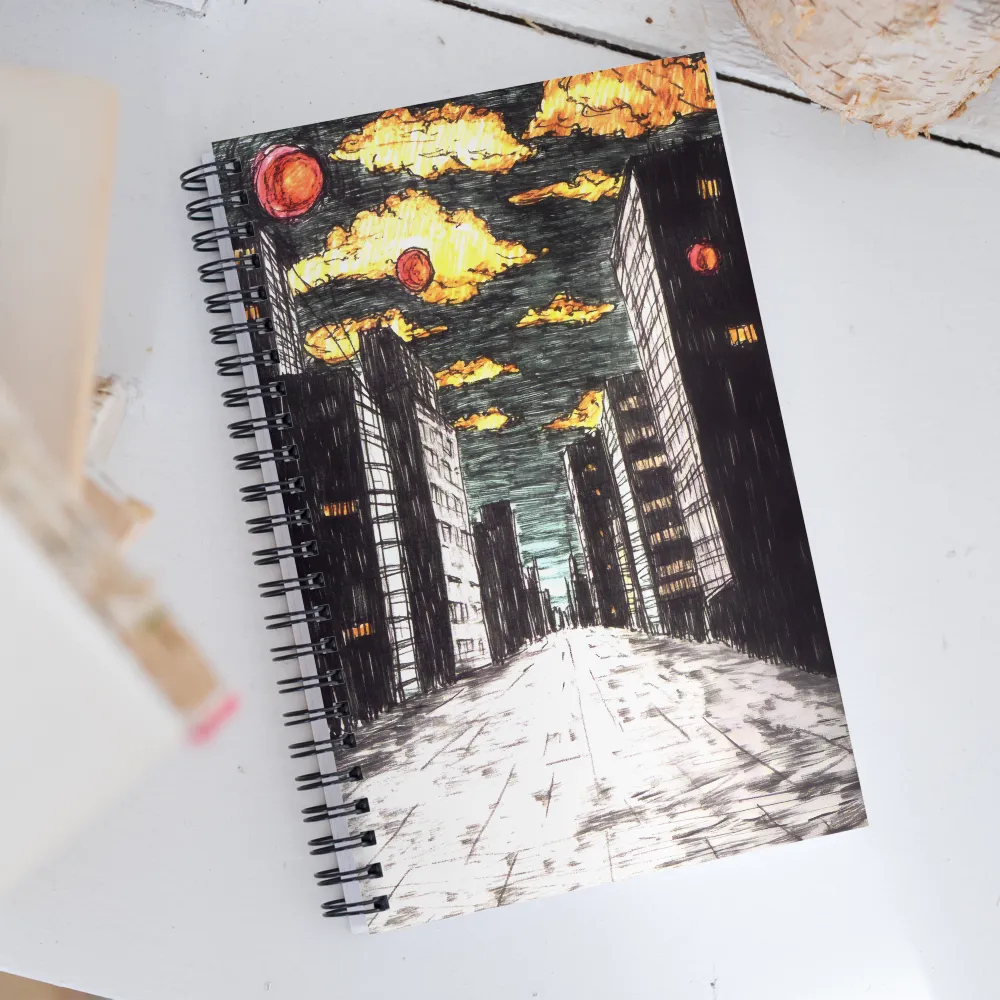 Eclipsed Cityscape | Spiral Notebook