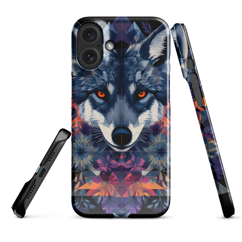 Mystical Wolf Amidst Floral Geometry