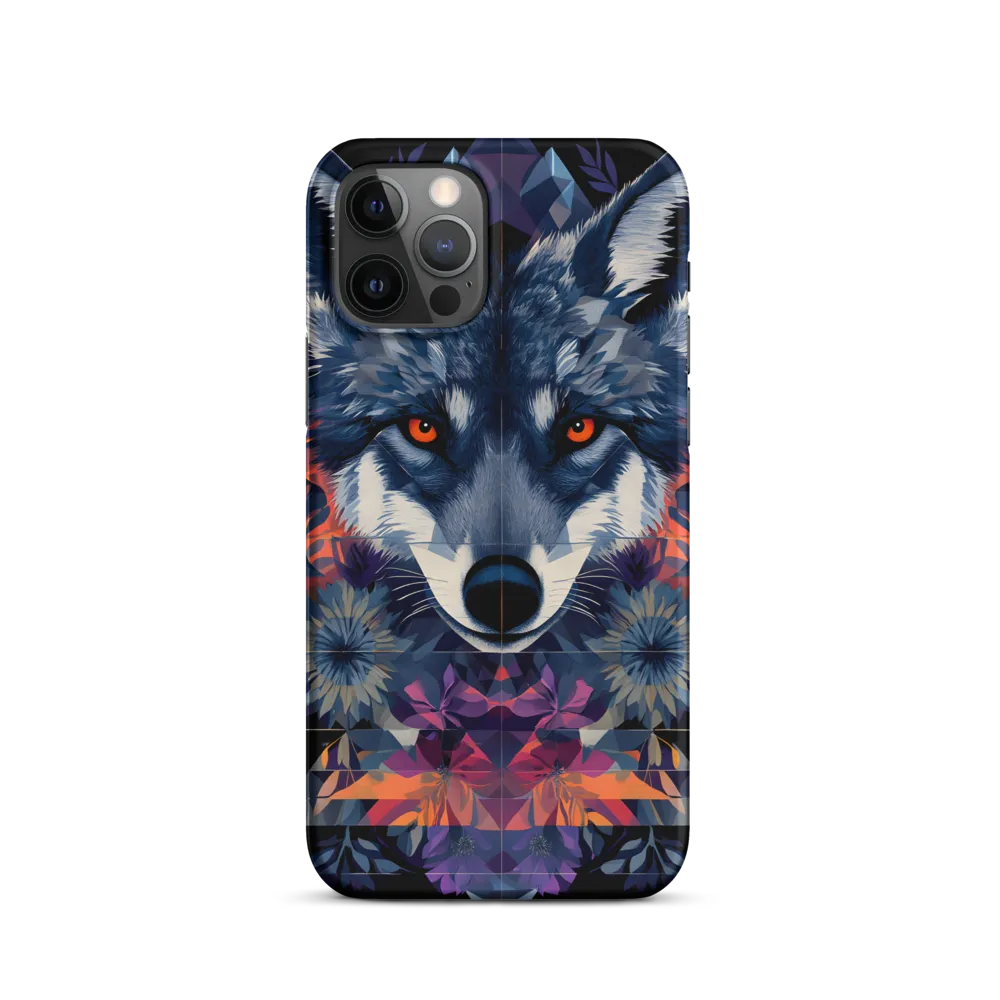 Mystical Wolf Amidst Floral Geometry