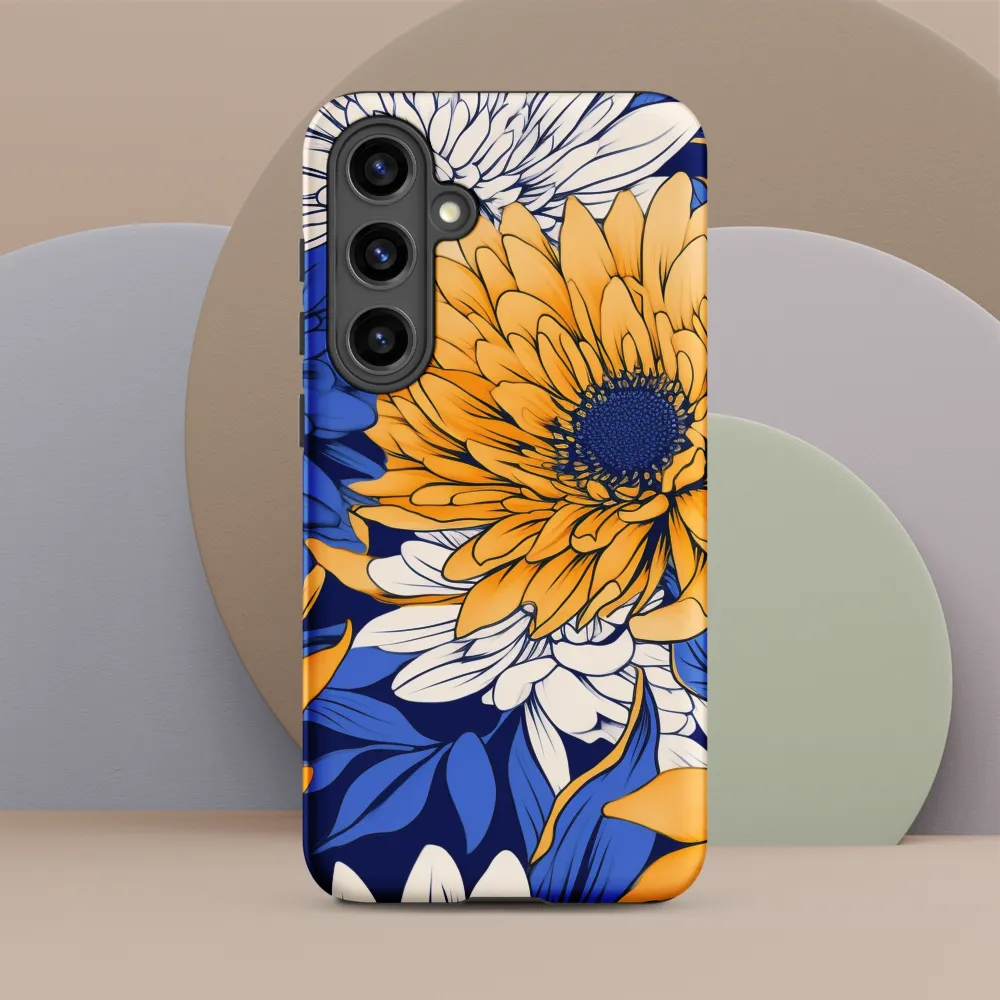Floral Harmony in Blue and Yellow
