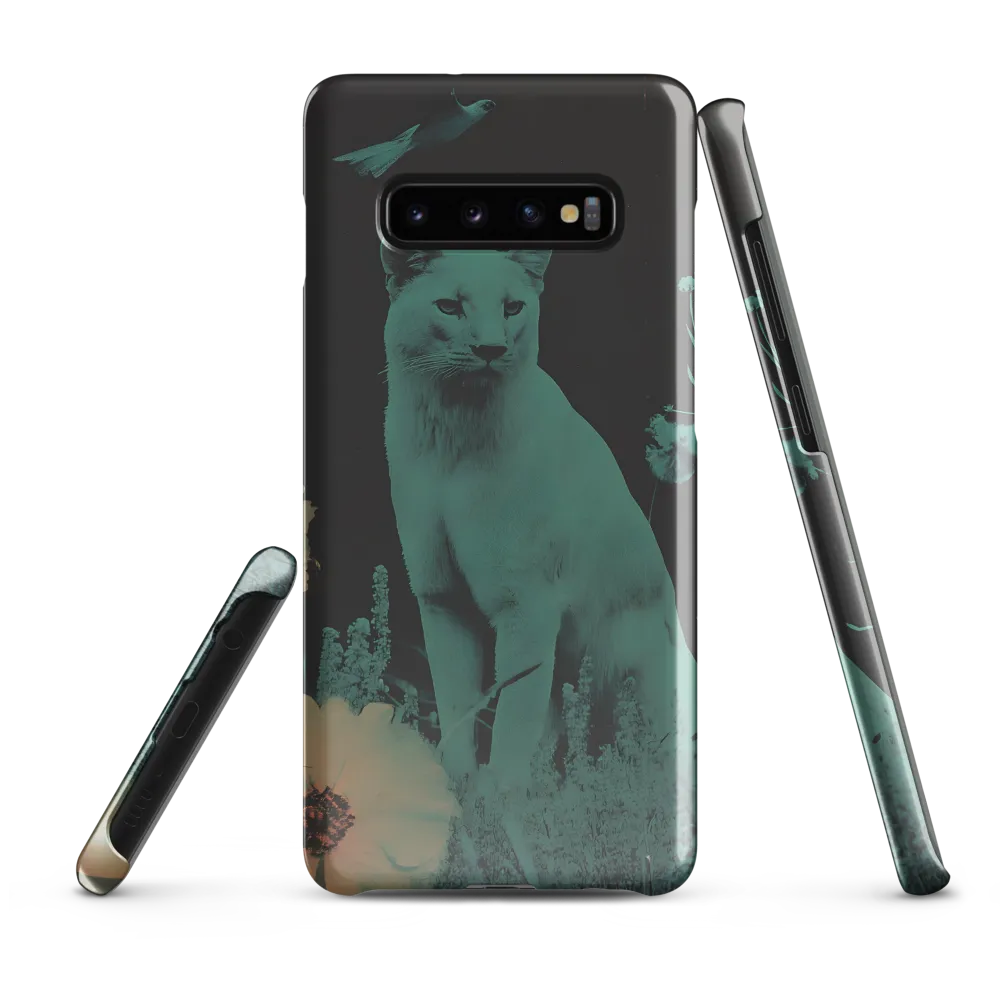 Cyan Reverie: A Surreal Encounter | Phone Case |  S10 Plus | Snap Case | Glossy