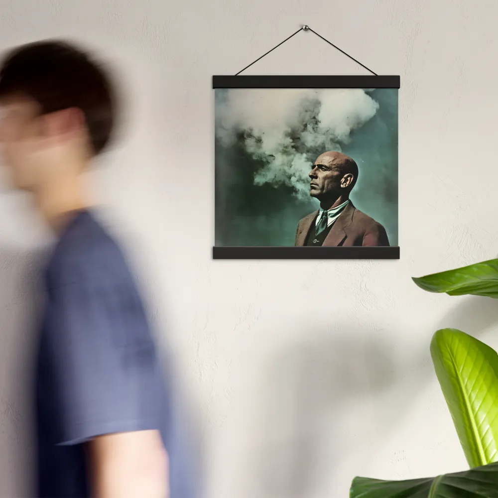 Clouded Thoughts | Poster With Black Wood Hanger | 12″×12″