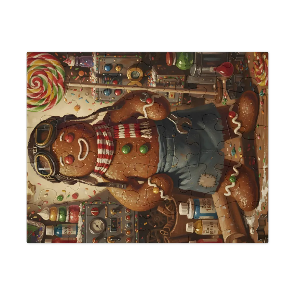 Gingerbread Tinkerer 
 Jigsaw Puzzle in Tin Box