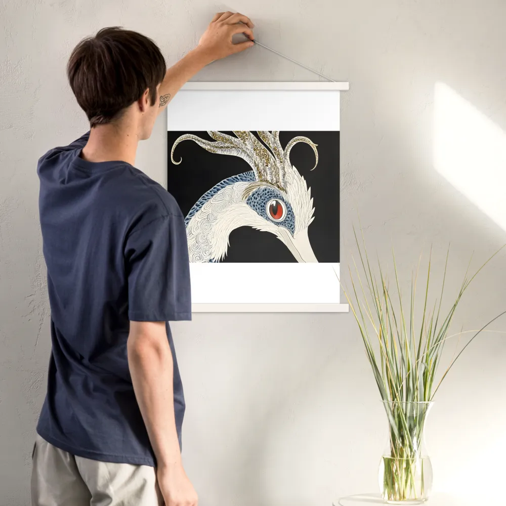 Elegance of the Majestic Peacock | Poster With White Wood Hanger | 18″×24″