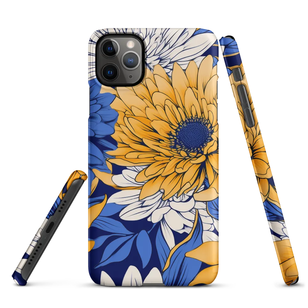 Floral Harmony in Blue and Yellow