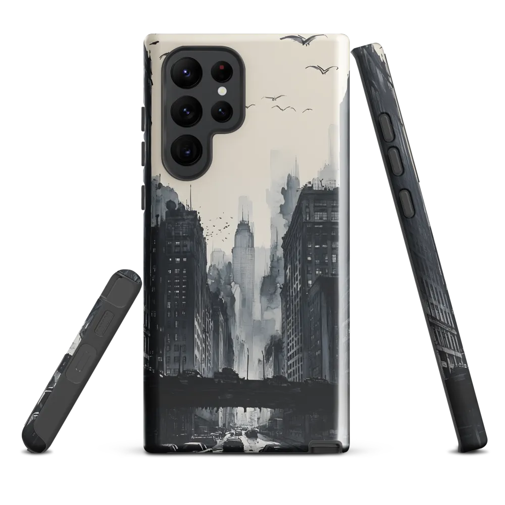 City Whispers: A Monochrome Reflection | Phone Case |  S22 Ultra | Tough Case | Glossy