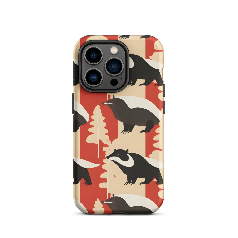 Wildlife Pattern: The Badger Tale | Phone Case |  14 Pro | Tough Case | Matte