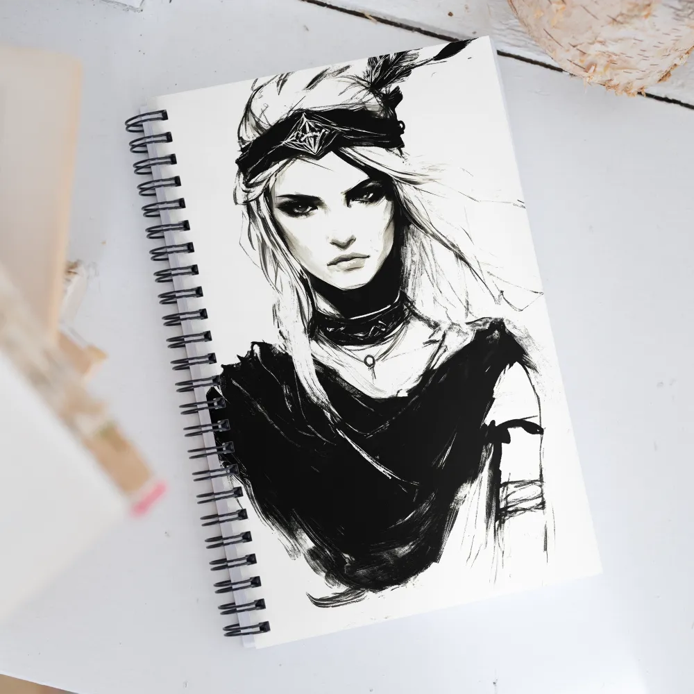 Intense Femininity in Monochrome | Spiral Notebook