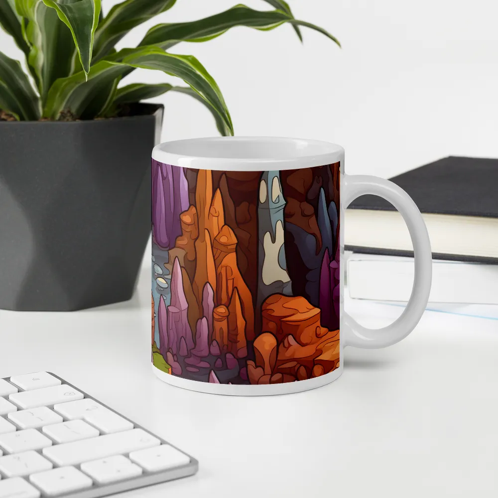 Vibrant Rockscape: A Digital Odyssey | Mugs | Multiple Sizes & Colors