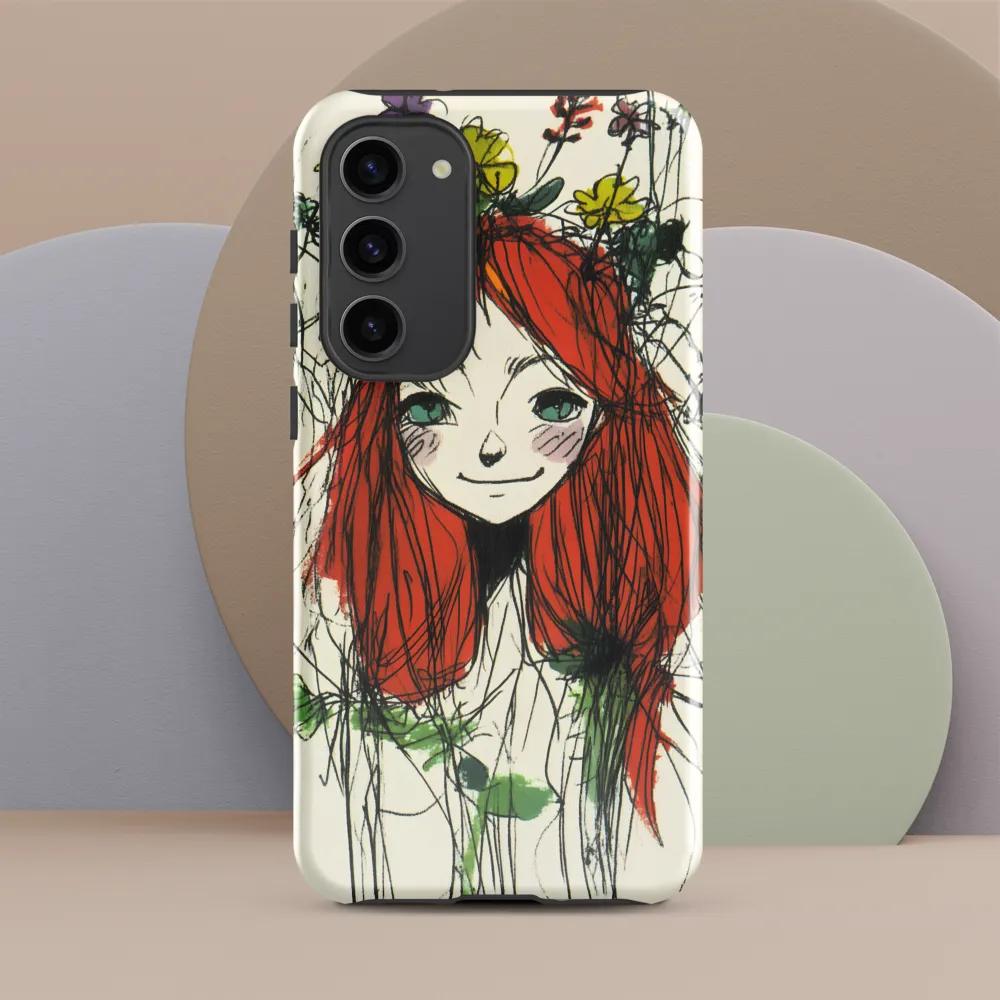 Whimsical Floral Portrait | Phone Case |  S23 Plus | Tough Case | Glossy