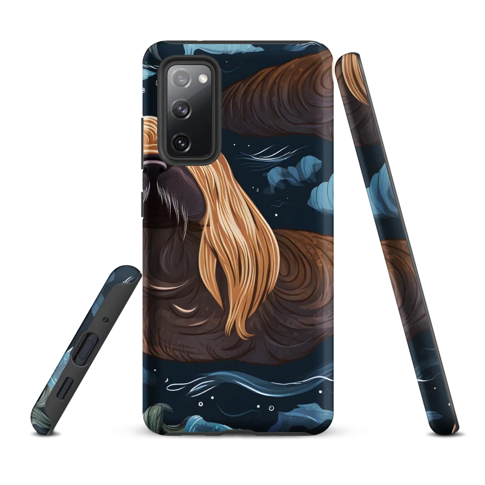 Whimsical Walruses in Deep Blue