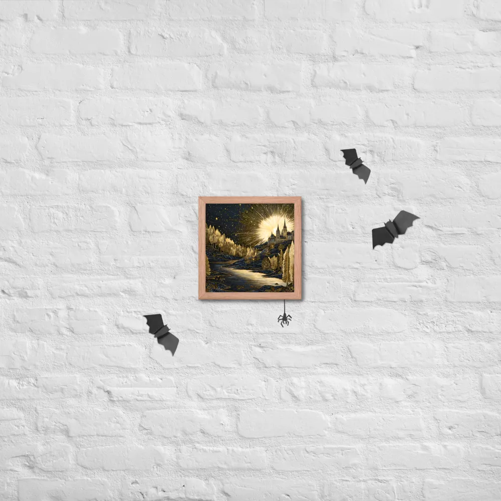 Gilded Castle at Dawn 
 Poster with Red oak Frame | 10″x 10″