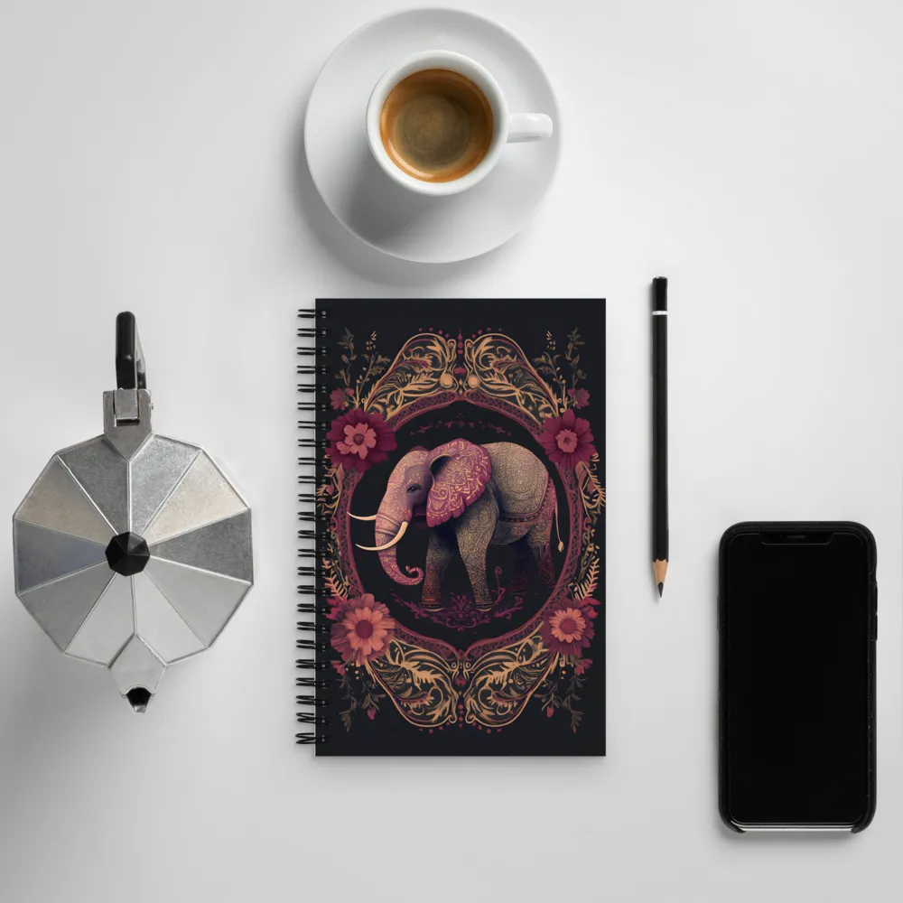 Regal Reverie: The Ornate Elephant | Spiral Notebook