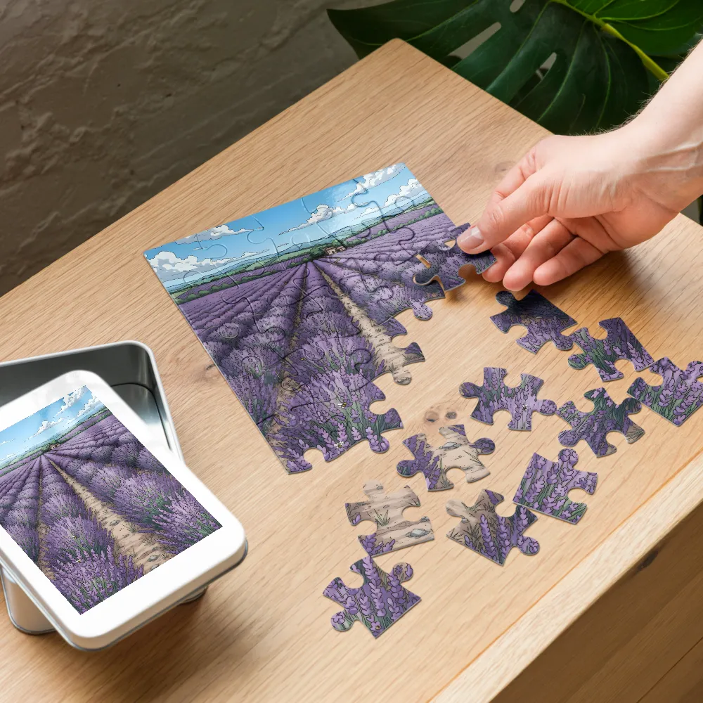 Lavender Rows 
 Jigsaw Puzzle in Tin Box
