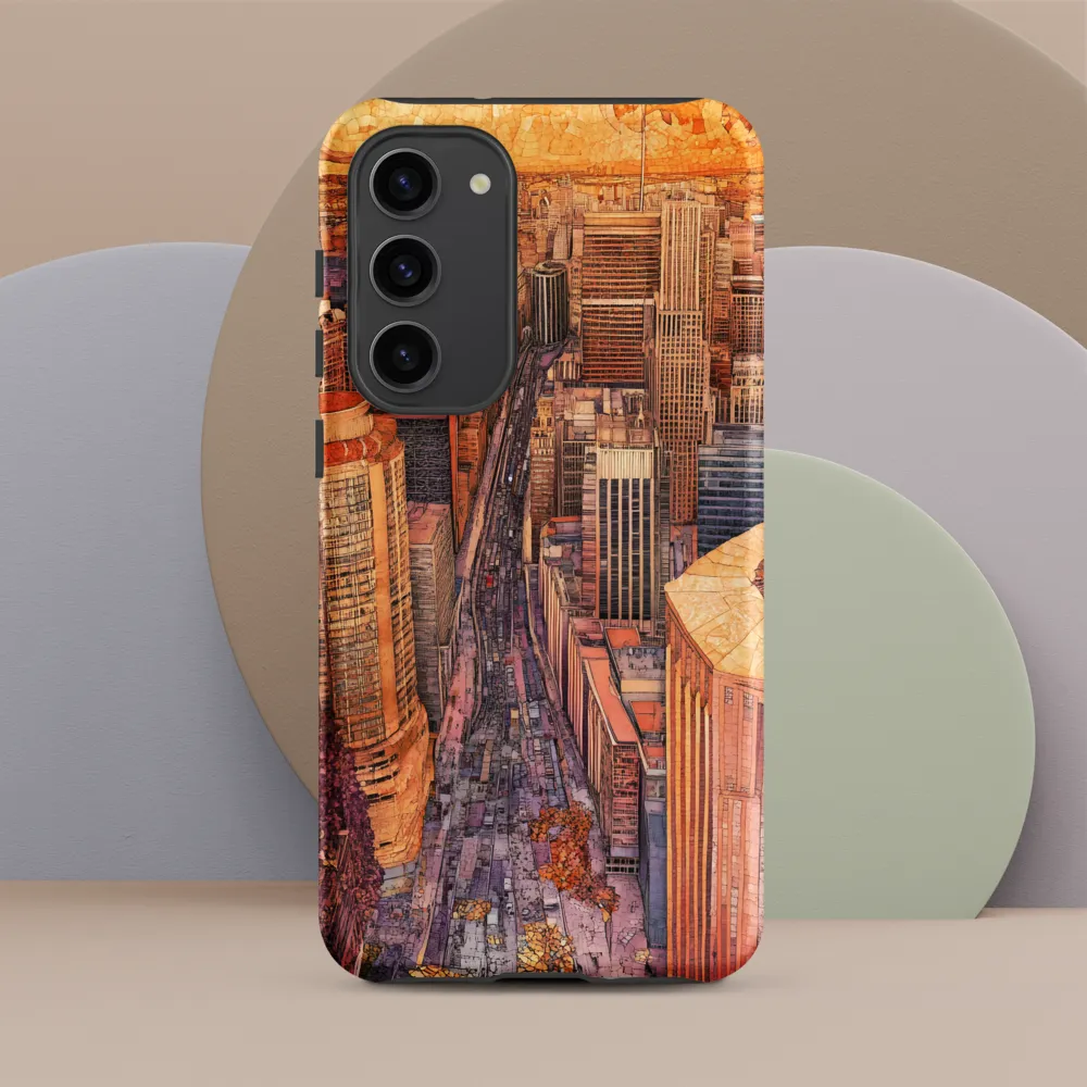 Mosaic Cityscape at Dusk