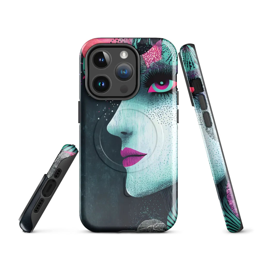 Mystical Beauty in Blue and Pink | Phone Case |  14 Pro | MagSafe® Tough Case | Glossy