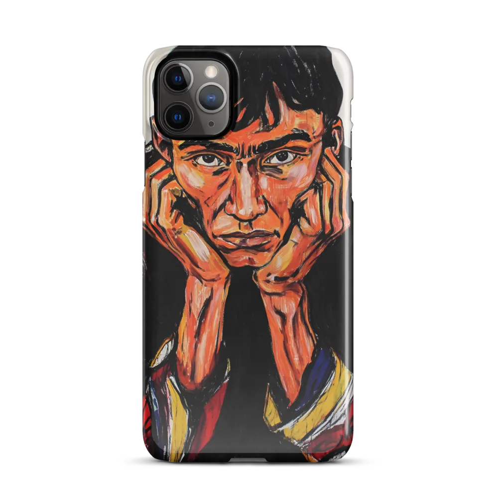 Contemplative Intensity: An Expressionist Portrait | Phone Case |  11 Pro Max | Snap Case | Glossy