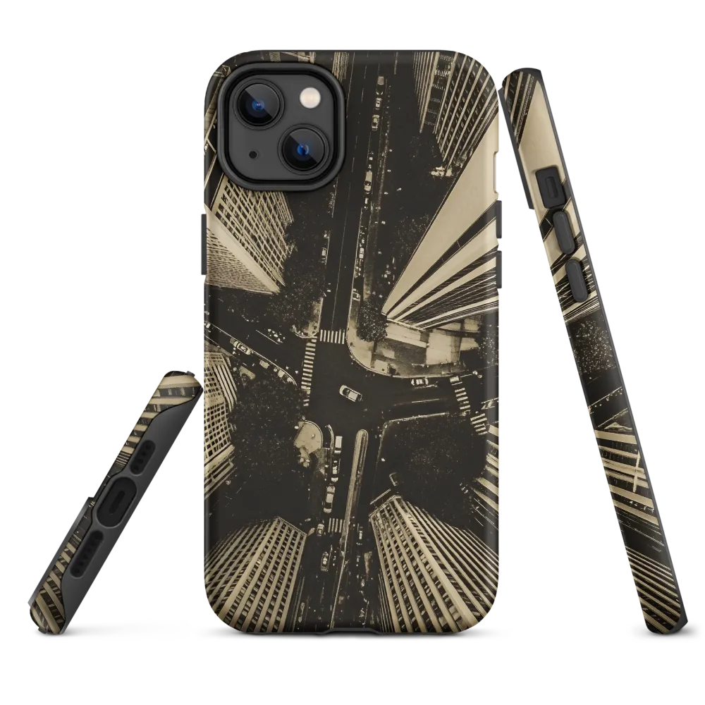Urban Symphony: Aerial Perspective of City Life | Phone Case |  14 Plus | Tough Case | Matte