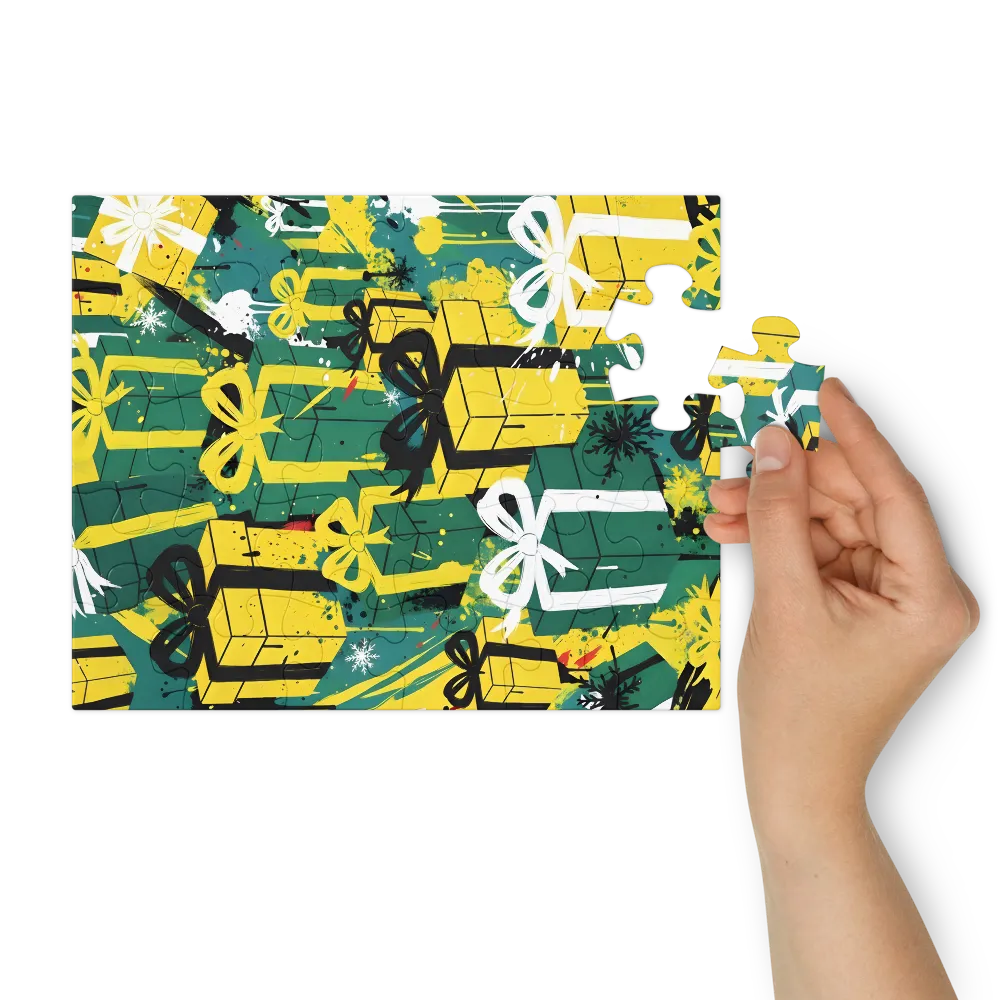 Gift Box Pattern 
 Jigsaw Puzzle in Tin Box