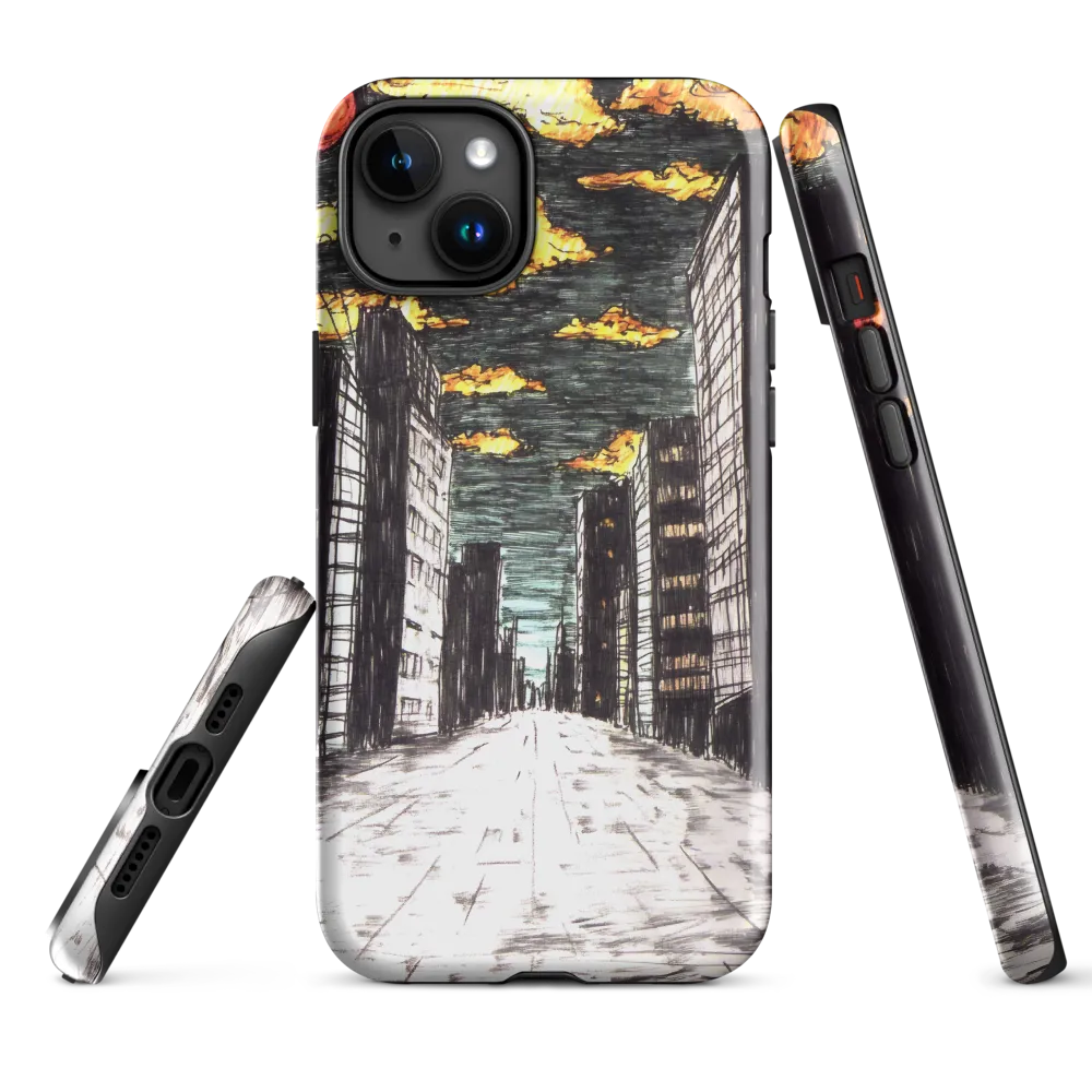 Eclipsed Cityscape | Phone Case |  15 Plus | Tough Case | Glossy