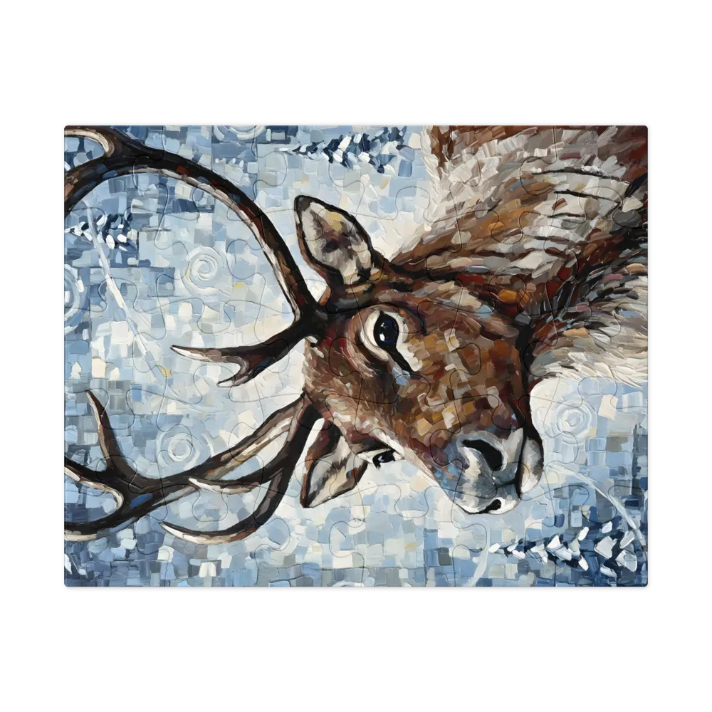 Winter Reindeer Portrait 
 Jigsaw Puzzle in Tin Box