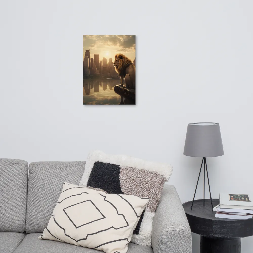 The Lion's Gaze Over the Urban Symphony