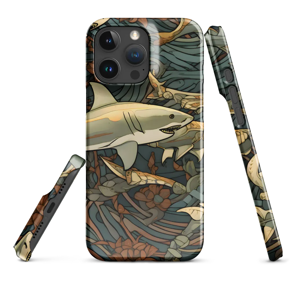 Dynamic Harmony of Sharks and Flora | Phone Case |  16 Pro Max | Snap Case | Glossy