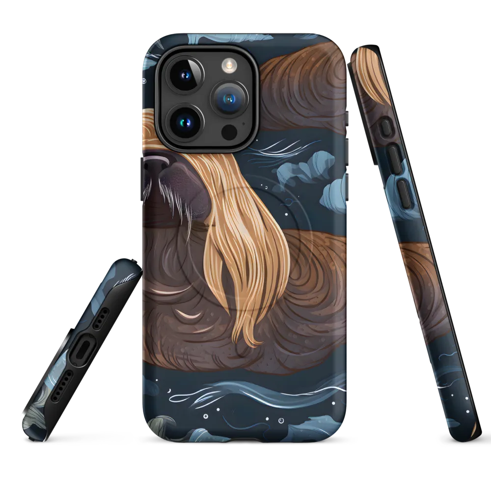 Whimsical Walruses in Deep Blue