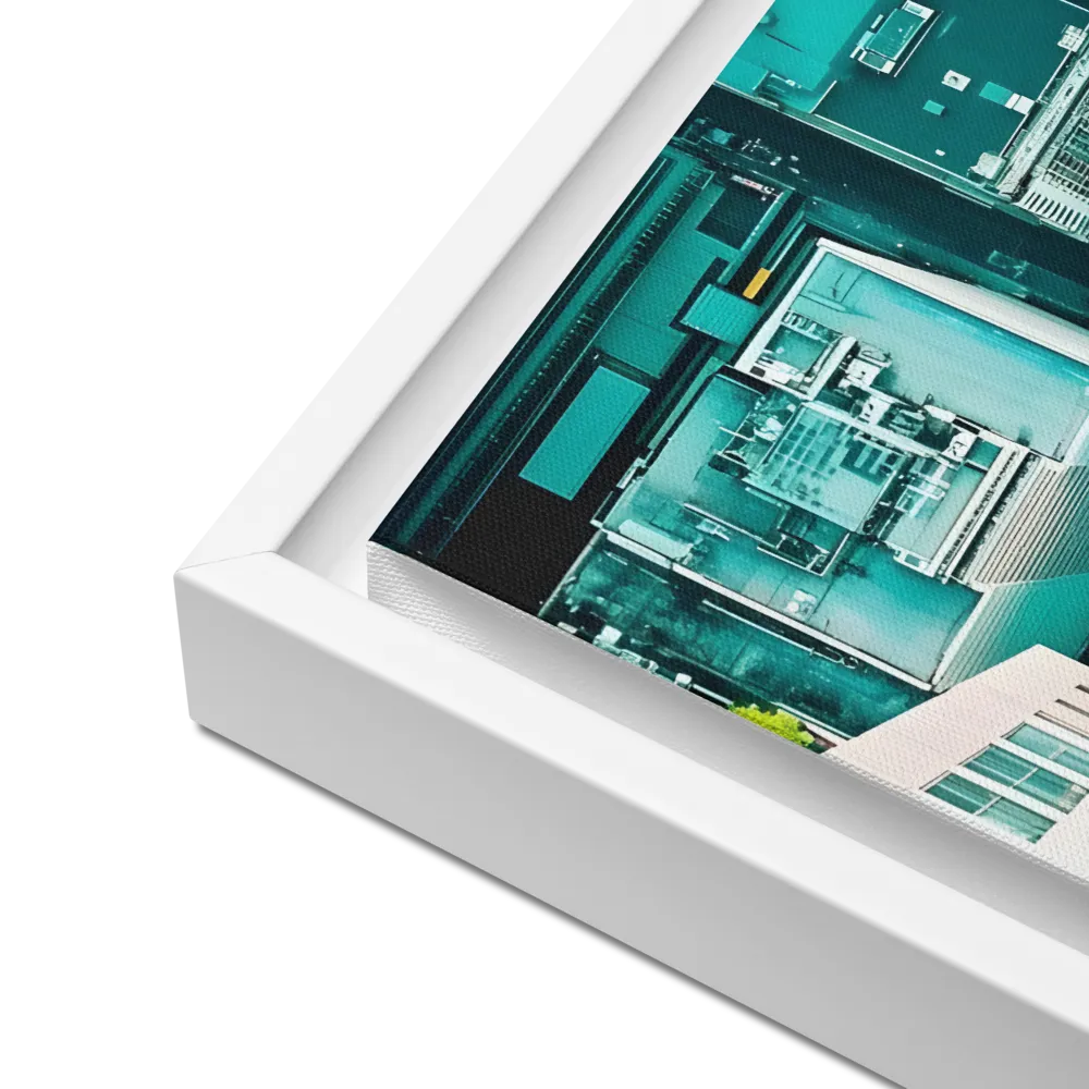 Urban Geometry: Aerial Perspective | Canvas with White Frame | 16″×16″