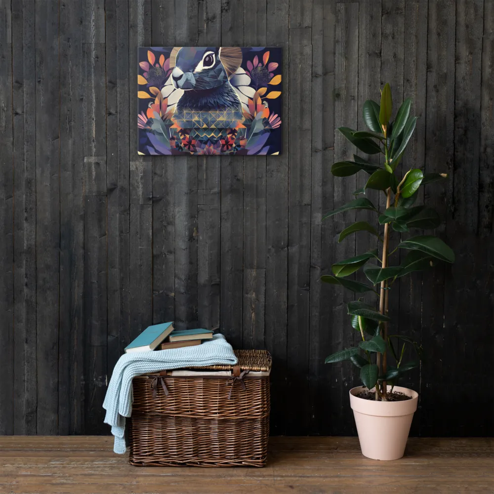 Ethereal Bunny: A Geometric Wonderland | Thin Canvas | 18″×24″