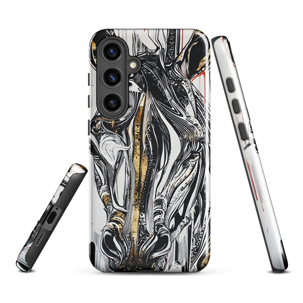 Ethereal Majesty: The Abstract Zebra | Phone Case |  S24 Plus | Tough Case | Glossy