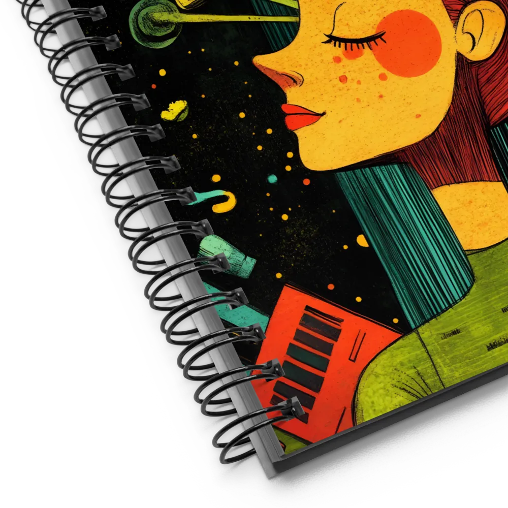 Cosmic Dreams: A Surreal Reflection | Spiral Notebook