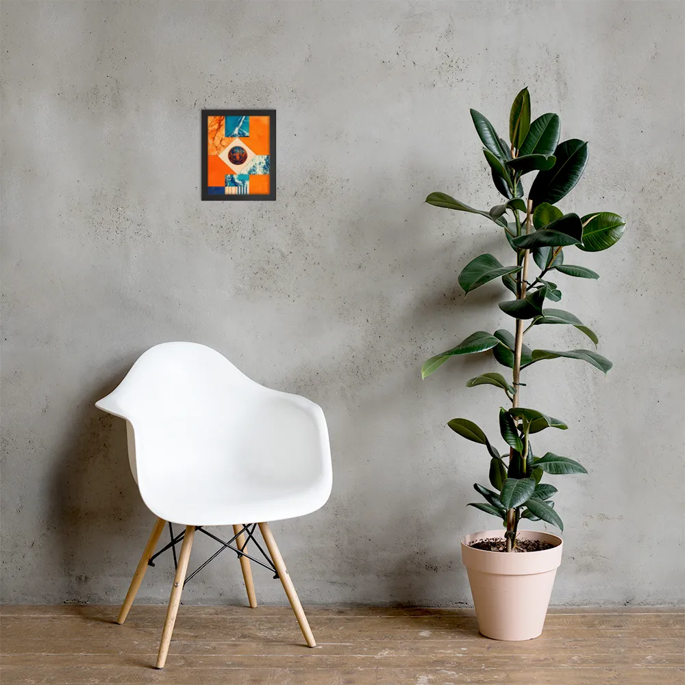 Harmonious Encounters: Abstract Geometry | Poster with Black Frame | 8″×10″