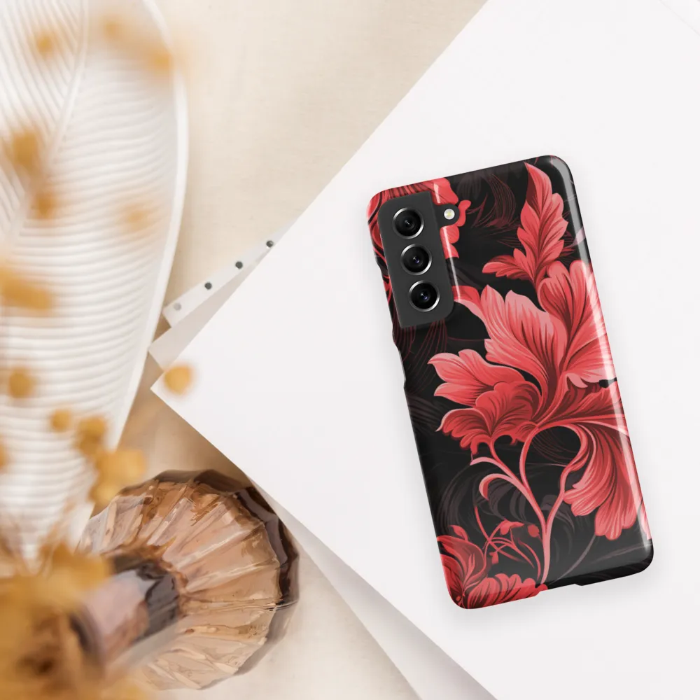 Tropical Elegance in Red | Phone Case |  S21 FE | Snap Case | Glossy